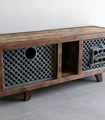 wooden pallet and wooden stove media cabinet