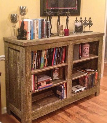 wooden pallet rustic bookshelf