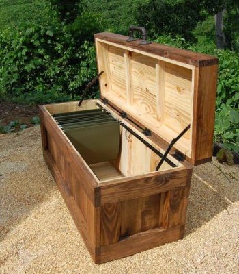 wooden pallet file cabinet chest