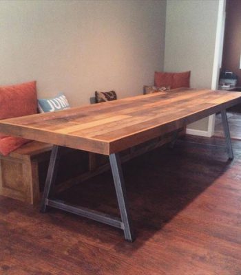 wooden pallet A-frame conference table