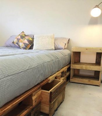 no-cost EURO pallet bed frame with storage