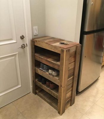 handmade wooden pallet shoes rack