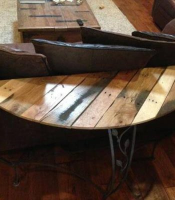handmade wooden pallet and metal sofa table