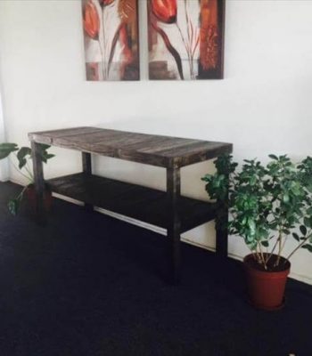 wooden pallet console table