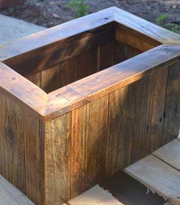 rustic wooden planter box