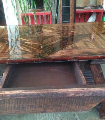 wooden pallet handmade coffee table with drawer