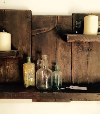 antique wooden pallet shelf