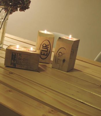 pallet candle holder