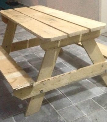 handmade wooden pallet picnic table