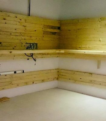 pallet media wall shelving