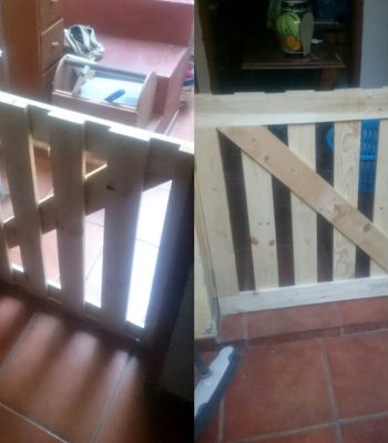 Wooden pallet gate