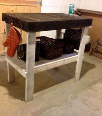 Wooden pallet kitchen island