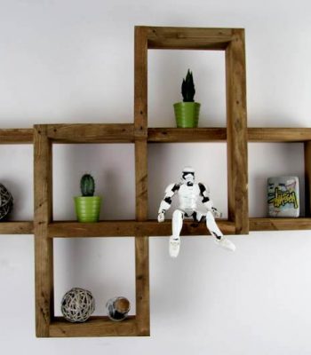 Wooden pallet shelf unit