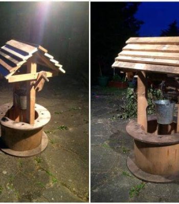 pallet garden wishing well