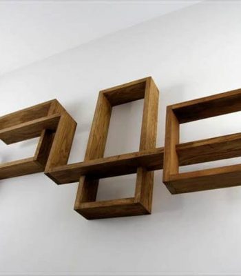pallet geometrical wall display shelves
