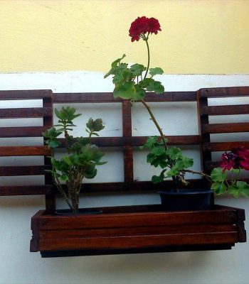 recycled pallet wall hanging window planter