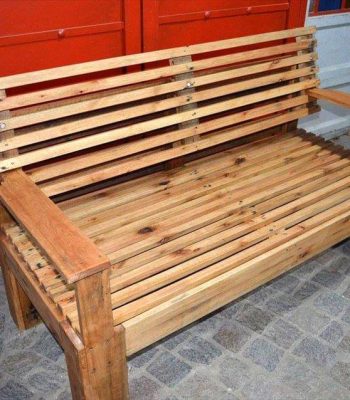 sturdy wooden pallet bench