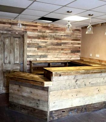 wooden pallet large indoor bar