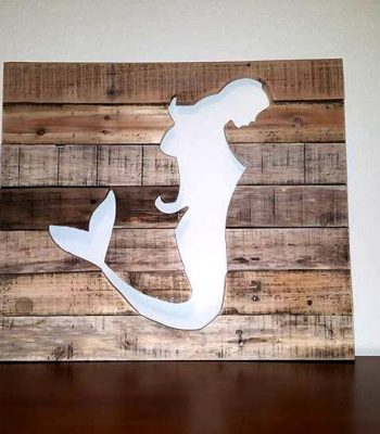 wooden pallet mermaid wall art