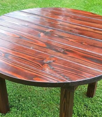 Recycled pallet round top dining table