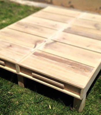 Up-cycled pallet platform bed