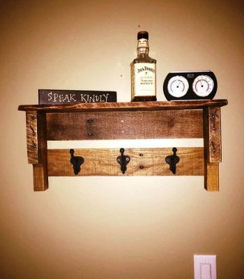 repurposed wooden pallet coat rack