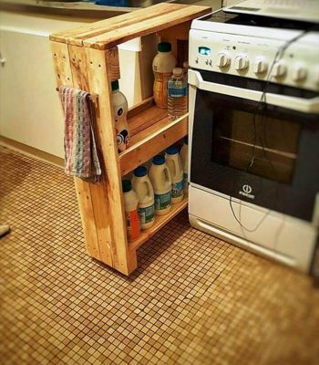 hand-built pallet laundry room rack