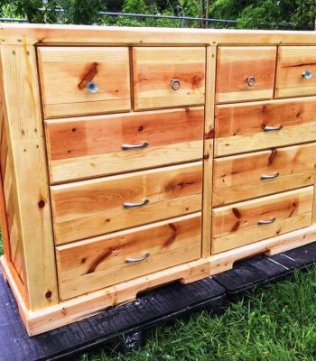 solid wooden pallet chest of drawers